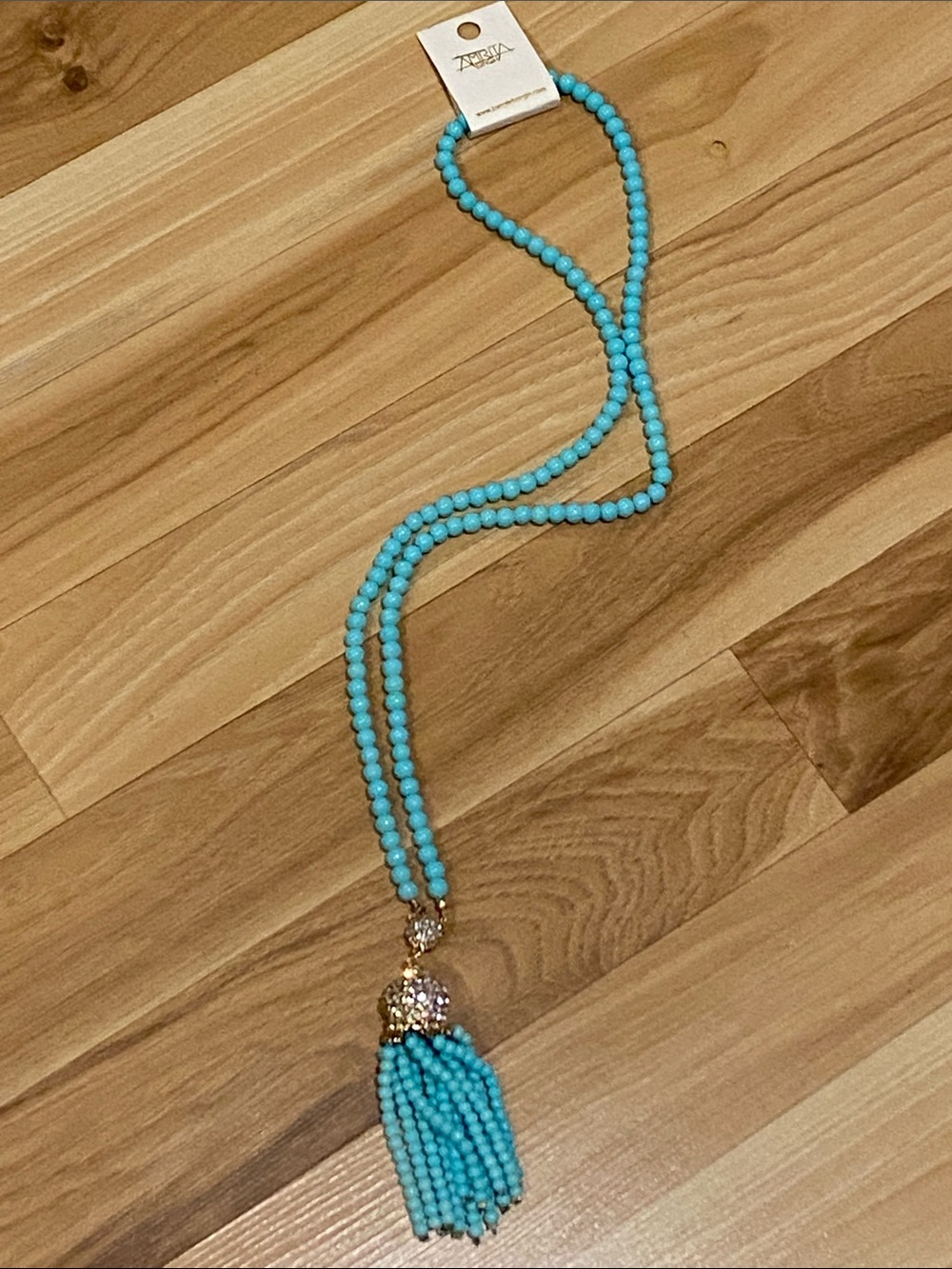 Amrita Singh Austrian Crystal & Teal Izmir Tassel Necklace NWT